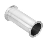 PATIKIL 2" OD Tubo Tri Morsetti, Tubo a Spola Tri Morsetti Sanitari con Estremità Ferrule 2 1/2" Tubo Scarico Sanitario Flangia Tubo Ferrule Acciaio Inossidabile 304 per Birrificio,100mm