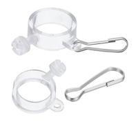 PATIKIL 2 Pacchetti Bandiera Asta Anello Clip con Fisso Gancio Anti Avvolgi Plastica Asta Montaggio Anelli per Bandiera Trasparente