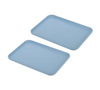 PATIKIL 2 Pacco 12x9" Fast Food Vassoio PP Plastica Vassoio Servizio Blu | Riutilizzabile, Multiuso, Antiscivolo, Rettangolo, per Caffetteria Ristorante Casa Cucina