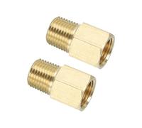 PATIKIL 2 Pack Ottone Raccordo Tubo Esagonale, 1/8" NPT Maschio a 1/8" NPT Femmina Adattatore Riduttore Estensione Tubo per Miscelatore Vasca Doccia, Dorato