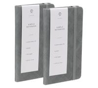 PATIKIL 2 Pcs Soft Cover Notebook, 4 x 7 A6 Lined Classic Journal Notebook 80 Sheets Ruled Faux Leather Journal 80GSM Softcover Journaling for Writing Daily To-Do List Meeting, Stone Gray