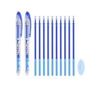 PATIKIL 2 Penne Gel Cancellabili Con 10 Ricariche E 1 Gomma, 0.5mm Penne Termocancellabili Per Tessuti Inchiostro Blu Marcatori Per Tessuti Per Cucire Trapunte Planner