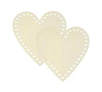 PATIKIL 2 Pezzi Base Per Cestino All'Uncinetto 15 x 15 cm Base A Forma Cuore Per Cestino In Legno Naturale Per Realizzare Borse Kit Per Lavorare A Maglia E All'Uncinetto Per Borse A Spalla