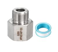 PATIKIL 2 raccordi per tubi forgiati in acciaio inossidabile 304, 1/2" NPT femmina a M20 x 1,5 maschio, adattatori per raccordo per tubi esagonali, convertitori per collegamento alla linea del tubo