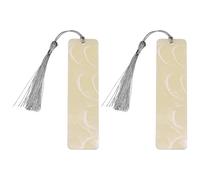 PATIKIL 2 Segnalibri Con Tassello E Paillettes Per Donne, Segnalibri Acrilici Eleganti Con Nappa Per Accessori Da Lettura Regalo Per Amanti Dei Libri, Beige