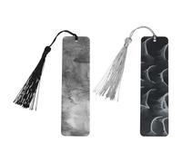 PATIKIL 2 Segnalibri Con Tassello E Paillettes Per Donne, Segnalibri Acrilici Eleganti Con Nappa Per Accessori Da Lettura Regalo Per Amanti Dei Libri, Nero/Grigio