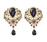 PATIKIL 2 Spille Grandi Con Strass, Spilla Vintage A Bouquet Di Cristallo Spilla Viola Per Donne Matrimonio Feste Di Nozze Compleanno Ballo Banchetto Decorazione, Viola (3.5x2.2 Pollici)