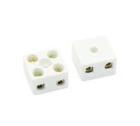 PATIKIL 2 Vie 10A Ceramica Terminale block, 2pz Alta Temperatura Porcellana Ceramica Connettori per Elettrico Filo Cavo