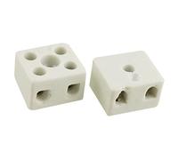 PATIKIL 2 Vie 16A Ceramica Terminale Blocks, 2pz Alta Temperatura Porcellana Ceramica Connettori per Elettrico Filo Cavo