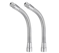 PATIKIL 20,3 cm microfono collo d'oca, 2 pezzi 5/8"-27 filo metallico universale tubo flessibile braccio a collo di cigno prolunga per multifunzione fai da te, tono argento