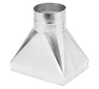 PATIKIL 20,3 x 15,2 x 10,2 cm dritto, in acciaio zincato, transizione rettangolare a 10,2 cm, raccordo di transizione per condotto per il collegamento di griglie del registro del pavimento HVAC