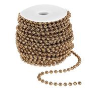 PATIKIL 20 Metri Collana Di Perle 6 mm Ghirlanda Di Perle Finto Spago Rotolo Filamenti Perle Catena Decorazione Per Matrimoni Fiori Albero Di Natale Artigianato Fai Da Te, Giallo