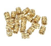 PATIKIL 20 Pcs 1/4"-20x10x8mm Inserti Femmina Filettati In Ottone Dadi Oro