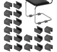 PATIKIL 20 pezzi cappucci a U per gambe di seia, proteggi pavimento a forma di U da 15mm, cappucci rettangolari per gambe di seia, cuscinetti che scorrono facilmente per duro, nero