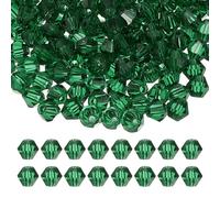 PATIKIL 200pz Perline Bicono in Cristallo da 6mm, Perline Bicono in Vetro a Facette Sfaccettate Sfuse per Creazione di Gioielli Bracciale Collana Orecchini di Vento, Verde Scuro