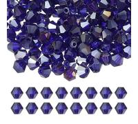 PATIKIL 200pz Perline Bicono in Cristallo da 6mm, Perline Bicono in Vetro a Facette Sfaccettate Sfuse per Creazione Gioielli Bracciale Collana Orecchini Vento Artigianato, Blu Scuro