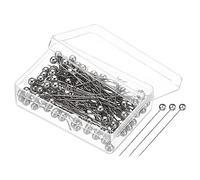 PATIKIL 200pz Spilli Cucito 1,5" Spilli dritti per Tessuto Argento | Decorazioni Gioielli Fai-da-Te Artigianato e Cucito Progetto, Plastica Palla perleta Testa