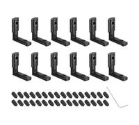 PATIKIL 2020 Serie Connettore Angolare Estruzione Alluminio, 12Pcs Connettore Angolare Interno A Forma Di L Con Vite/Chiave Per Profili A Scanalatura T/V Da 6mm Accessori, Nero