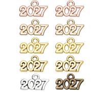 PATIKIL 2027 Ciondoli con Nappe 9x14mm 6 Colori 30 Pezzi Lega | Con Anno, Numero e Data, Decorazione di Laurea, Creazione di Gioielli e Collane Fai da te, Regalo