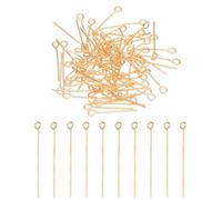 PATIKIL 20mm Chiodini Occhiello Aperti, 150pz 21 Gauge Spilli Testa Metallo Aghi Occhielli Spilli Dritti Pin per Creazione Gioielli Orecchini Collane Braccialetti Artigianato, Oro Chiaro