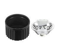 PATIKIL 20mm LED Lente 5 Gradi con Plastica Supporto, 20 Set Acrilico Ottico Lenti per 1W 3W Alta Potenza LED Luce, Nero/Trasparente