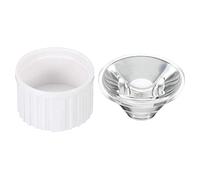 PATIKIL 20mm LED Lente 60 Gradi con Plastica Supporto, 8 Set Acrilico Ottiche Lenti per 1W 3W Alta Potenza LED Luce, Bianco/Trasparente