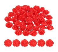 PATIKIL 20mm Rosa Fiore Resina Cabochon, 50 Pz Mini Rosa Fiore Flatback Resina per Scrapbooking DIY Artigianato Decorazione Custodia Telefono Gioielli, Rosso