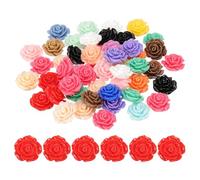 PATIKIL 20mm Rosa Fiore Resina Cabochon, 50 Pz Mini Rosa Fiore Flatback Resina per Scrapbooking DIY Artigianato Decorazione Custodia Telefono Gioielli, Colori Misti