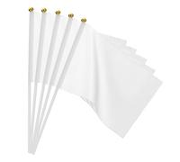 PATIKIL 20pz Mini Bandierine, Bandiere Bianche da Gioco Bandiere Bianche Solide Piccole Mini Bandierine Su Bastone, Decorazioni per Feste per Giochi, Compleanni, Carnevale