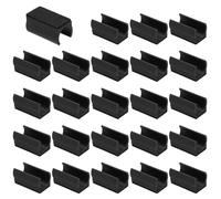 PATIKIL 24 Pezzi Copri Gambe Seia Rettangolari Con Feltro, 19mm Scivolano Senza Graffi Senza Rumore Puntali Mobili Protezione Pavimento Scivoli Per Gambe In Legno Tubolari, Nero Nero