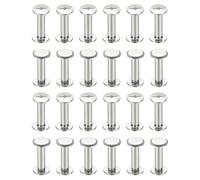 PATIKIL 24 Set Viti Chicago, 4x15mm(DxH) Viti Chicago Phillips Viti Binding Post Bulloni Rivetti in Pelle Acciaio Inox 304 per Cinture Album Fotografici Scrapbook, Argento