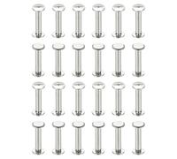 PATIKIL 24 Set Viti Chicago, 4x20mm(DxH) Viti Chicago Phillips Viti Binding Post Bulloni Rivetti Pelle 304 Acciaio Inossidabile Accessori per Cinture Pelle Album Fotoing, Argento