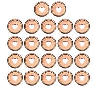 PATIKIL 24mm Plastica Libro Rilegatura Disco, 22pz Rilegato Espansione Disco Placcatura Cuore Raccoglitore orings per Fai-da-Te Notebook Agenda, Rosa Oro