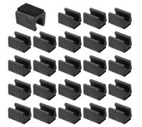 PATIKIL 24pcs Paracolpi a U rettangolari con feltro, 14mm - Scivolano senza graffi/rumori, proteggono pavimenti in legno, per ufficio (Nero)