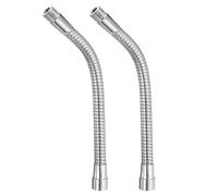 PATIKIL 25,4 cm microfono a collo d'oca, 2 pezzi 5/8"-27 filo metallico universale tubo flessibile braccio a collo di cigno prolunga per multifunzione fai da te, tono argento