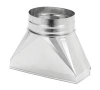 PATIKIL 25,4 x 10,2 x 15,2 cm, tubo di transizione dritto in acciaio zincato, raccordo di transizione rettangolare a 6 pollici rotondo per il collegamento di griglie del registro del pavimento