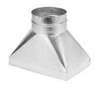 PATIKIL 25,4 x 15,2 x 12,7 cm, tubo di transizione dritto in acciaio zincato rettangolare a 12,7 cm, raccordo di transizione per condotto per il collegamento di griglie del registro del pavimento HVAC