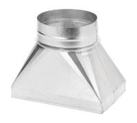 PATIKIL 25,4 x 15,2 x 15,2 cm, tubo di transizione dritto in acciaio zincato, raccordo di transizione rettangolare a 6 pollici rotondo per il collegamento di griglie del registro del pavimento