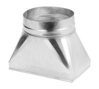 PATIKIL 25,4 x 15,2 x 17,8 cm dritto, in acciaio zincato, transizione rettangolare a 17,8 cm, raccordo di transizione per condotto rotondo per il collegamento di griglie del registro del pavimento