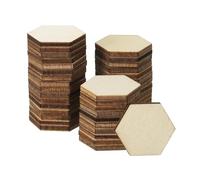 PATIKIL 25mm Pezzi di Legno, Confezione da 100, Forme Esagonali in Legno Grezzo, Sagome di Legno Vuote per Ornamenti Naturali per Progetti di Artigianato Natalizio
