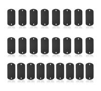 PATIKIL 25pz Targhette Alluminio Incisione Laser Etichette 5x3cm Spazi Nero | Lamiera Alluminio Grezza, Etichette Timbratura Rettangolari, Grezzi Incisione Metallo, 2 Fori, per Etichette Cane