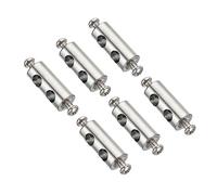 PATIKIL 25x11mm Filo Corda Clip Set, 6pz 6mm Foro Acciaio Doppi Fori Lucchetto Cavo Morsetti Clip con M4x0.7 Viti Phillips per Cavo Fai-da-Te Raccordi, Argento