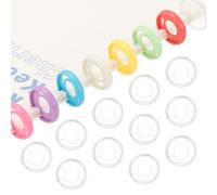 PATIKIL 28mm 1.1" Dischi Rilegatura a Libro Tondi Plastica, 33 Pz Dischi Espansione Discbound Penne Inseribili Anelli Rilegatura Tondi Placcati per Notebook Planner, Trasparenti