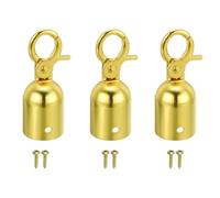 PATIKIL 28x76mm Fermacorda Per Paletti, 3Pz Corde in Velluto Ganci Baccello Per Estremità Corda Barriere Ganci Scatto Transenne Delimitazione Per Controllo Folla Divisori Coda, D'Oro