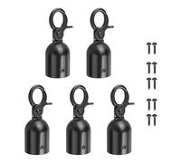 PATIKIL 28x76mm Fermacorda Per Paletti, 5Pz Corde in Velluto Ganci Baccello Per Estremità Corda Barriere Ganci Scatto Transenne Delimitazione Per Controllo Folla Divisori Coda, Nero