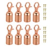 PATIKIL 28x76mm Fermacorda Per Paletti, 8Pz Corde in Velluto Ganci Baccello Per Estremità Corda Barriere Ganci Scatto Transenne Delimitazione Per Controllo Folla Divisori Coda, Oro Rosa
