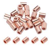 PATIKIL 2mm Manicotti Arresto per Fune Metallico Tono Oro 25 Pezzi