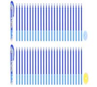 PATIKIL 2Pcs Penne Gel Cancellabili Con 50 Ricariche E 2 Gomme, 0.5mm Penne Termocancellabili Per Tessuto Inchiostro Blu Penna Marcatori Per Cucire Quilting Planner Scrittura