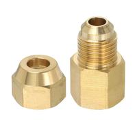 PATIKIL 2pezzi 1/4"G Femmina x 5/16" Maschio Flare Riduttore Adattatore SAE 45 Gradi Raccordo Estensione Tubo Flare in Ottone con Dado per rigo Gas Condizionatore Aria Refrigerazione HVAC