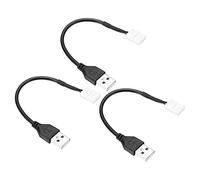 PATIKIL 2Pin 15cm Lungo USB Maschio 8mm Senza Saldatura Striscia Connettore Cavo, 3pz LED Connettori per Singolo Colore LED Strisce